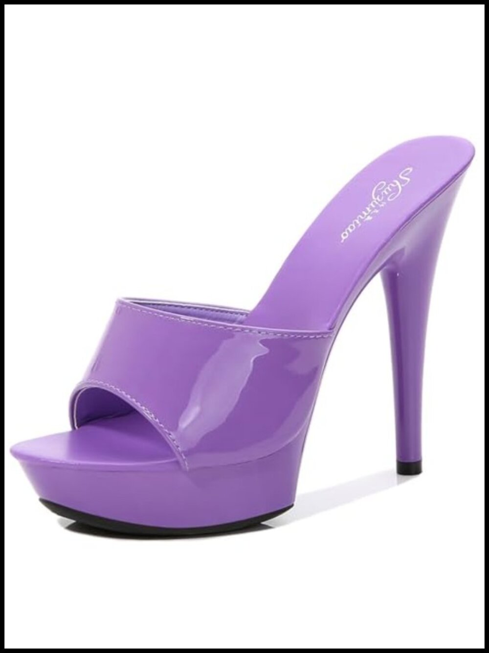 Women's Peep Toe Stiletto Platform High Heel Fish Mouth Slides Evening Wedding
